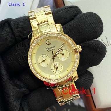 Original 100%!! Jam Alexandre Christie Wanita AC 2B23 AC2A23 Full Gold