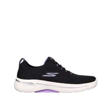 Skechers GO WALK ARCH FIT Women's Slip On Shoes - Black/Lavender 37.5