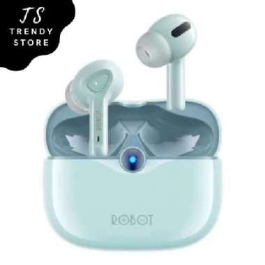 Headset Earphone Bluetooth TWS ROBOT Airbuds T50 Wireless T50S White