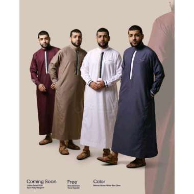 SAMASE Jubba Jubah Saudi T020 Lengan Panjang Baju Gamis Laki Laki Navy - L