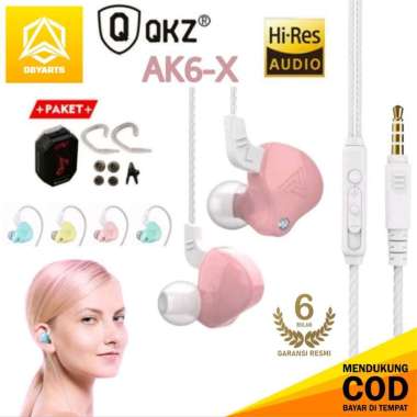 EARPHONE QKZ AK6 X / AK6X ORIGINAL HEADSET GAMING MEGA BASS IEM STEREO MIC UPGRADE QKZ AK6 HANSFREE 