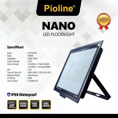 Lampu Sorot Nano Kap Sorot LED Floodlight 400 watt Pioline PFL50140