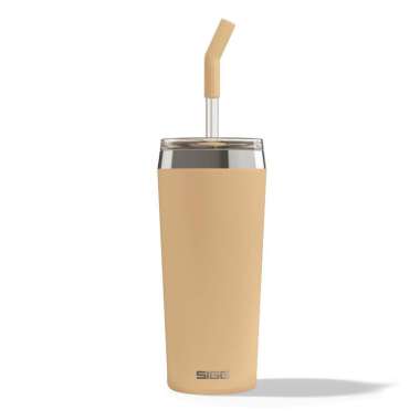 SIGG Tumbler with Straw Botol Minum dengan Sedotan Helia Muted Peach 600 mL