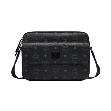 MCM Aren Medium Messenger Bag in Visetos Black Black