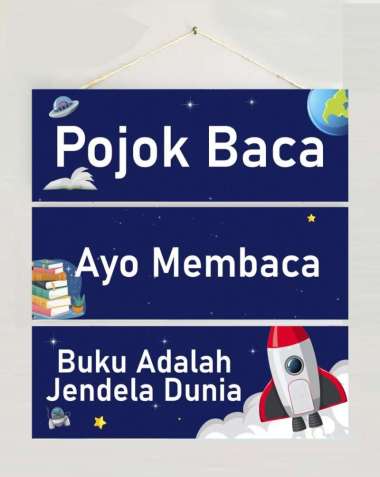 Hiasan Dinding 3 Susun Pojok Baca Sekolah Perpustakaan Dekorasi 3SUSUN-PLANET