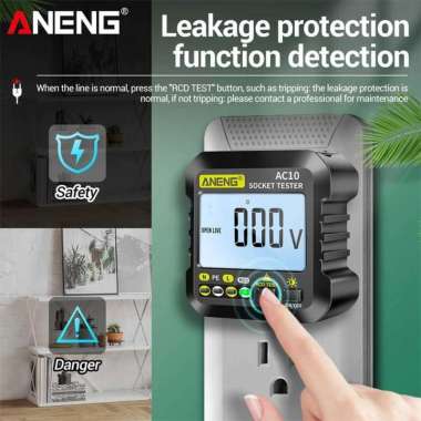 Stopkontak Voltage Tester Detector Grounding Wire AC10 T Colokan Listrik Staker Gepeng Seteker Steke