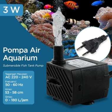 Pompa Air Listrik Mini Watt Rendah Submersible Celup IPX8 Selang Pipa 8 mm 3W Hitam