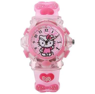 Jam Tangan Anak Sanrio Watch Analog Dengan Lampu LED Glowing Hello Kitty
