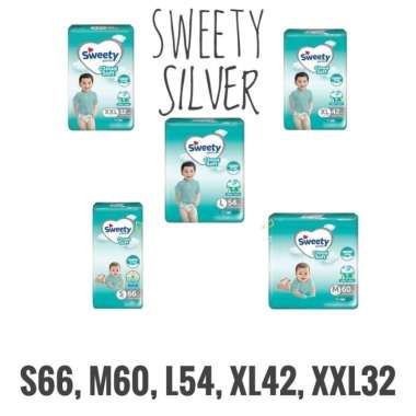 SWEETY SILVER PANTS S66 M60 L54 XL42 XXL32 POPOK CELANA [BANANA] NBS 40