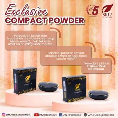 SR12 EXCLUSIVE COMPACT POWDER BEDAK PADAT PLUS FOUNDATION SPF TERLARIS loose powder
