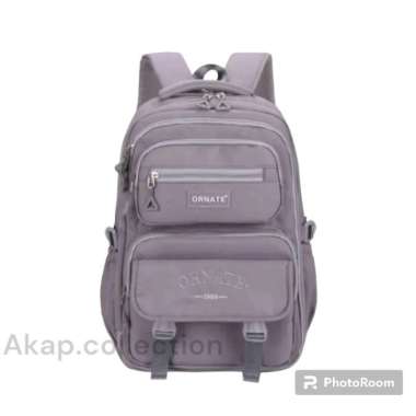 Tas Ransel Imrt Anak Sekolah Ornate Perempuan dan wanita - Hitam Abu-abu