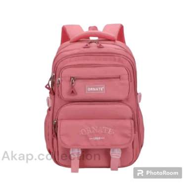 Tas Ransel Imrt Anak Sekolah Ornate Perempuan dan wanita - Hitam peach