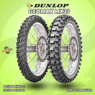 Paket Ban TRAIL DUNLOP GEOMAX MX33 80/100 Ring 21 - 110/100 Ring 18