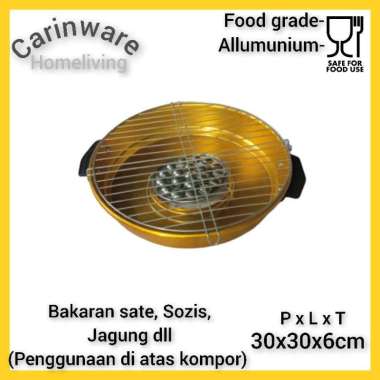 Carinware Alat Bakar Sate Putar Bakaran Sosis Panggangan Bulat/yakiniku steak Daging Ayam Panggang I