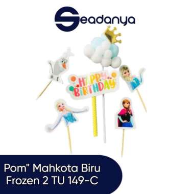 Topper Happy Birthday / Topper Ulang Tahun / Topper Kue Mahkota Frozen 2