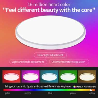 Smart Wifi Ceiling light Lampu Plafon Minimalis LED 48 Smart Lamp Ø 29.5 cm RGBCW 220V 24W 50000 Jam