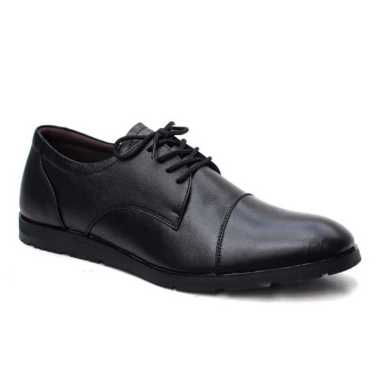 VERISH - Sepatu Oxford Pria Formal Pantofel Kulit Asli 38 Hitam
