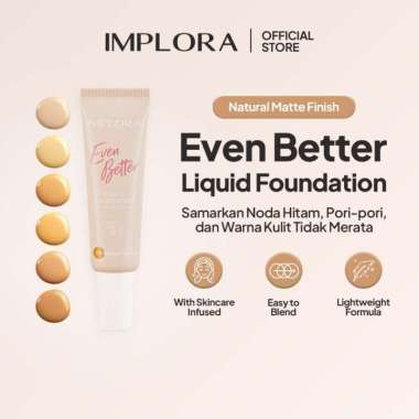 Murah - Foundation Implora Even Better Liquid Foundation 01 Ivory