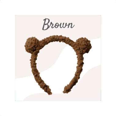 Goto Honbon Hairband Bando Korea Beruang Lucu Bondu Korean Style HC7291 BROWN