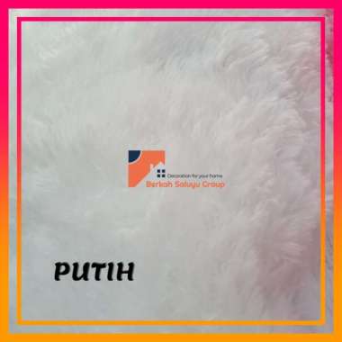 Sarung / cover Karpet Bulu Rasfur Polos 200x120cm /NON ANTI SLIP LP Putih