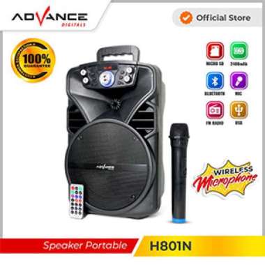 Speaker Meeting Advance Wireless Bluetooth Speaker 8 inch with FM Radio H801N Rumah & Luar Ruangan S