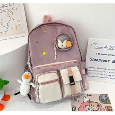 Tas Sekolah Anak Perempuan Fashion Baru Ransel Lucu Korea, Jaminan - Ungu Ungu