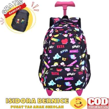 Tas Troli Anak Perempuan Sekolah Sd Remaja Bts Bt21 Ter - BTS PINK BTS HITAM
