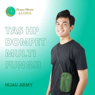 TAS KECIL MULTIFUNGSI TAS HP DOMPET SELEMPANG PRIA WANITA | OCTANE UP - Hitam Hijau Army
