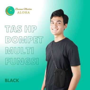 TAS KECIL MULTIFUNGSI TAS HP DOMPET SELEMPANG PRIA WANITA | OCTANE UP - Hitam Hitam