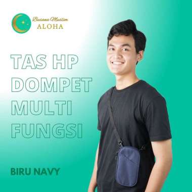 TAS KECIL MULTIFUNGSI TAS HP DOMPET SELEMPANG PRIA WANITA | OCTANE UP - Hitam Navy