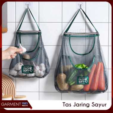 Tas Jaring Belanja Jumbo Penyimpan Sayur Buah Bawang Groceries Bag Kantong Multifungsi 2 KANTONG (BE