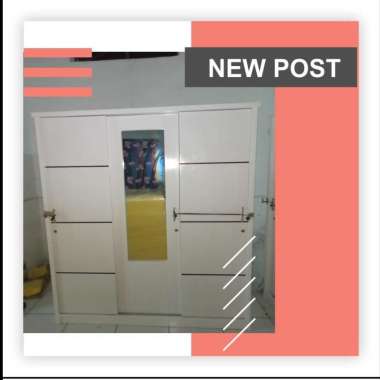 LEMARI KAYU 3 PINTU CAT DUCO