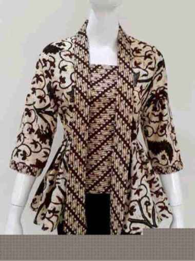 PEPLUM BATIK SOGAN LAWASAN SOLO MOTIF GADING ATASAN KEBAYA KUMALA