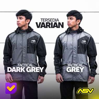 Jas Hujan ASV Setelan Parasut Premium Baracuta XXL Abu Tua/Gelap