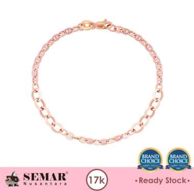 Gelang Emas Neo Fancy Chain Bracelet Rose Gold 17K Semar Nusantara