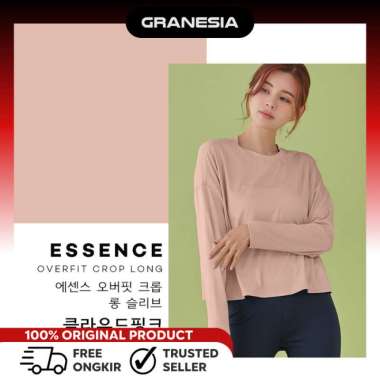 STL Essence Overfit Crop LongSleeve STLLS043|Baju olahraga lari lengan panjang crop oversize wanita 