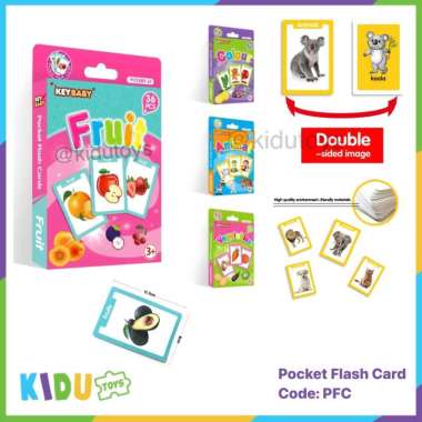 Flash Card Anak Hewan Buah sayur Warna 2 SIsi Wipe Clean Pocket Flash Card Vegetables
