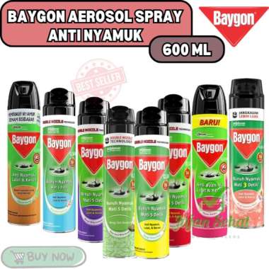 Baygon Aerosol Spray Anti Nyamuk 600 ml Flower Garden
