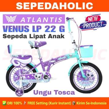 Sepeda Lipat Anak ATLANTIS VENUS LP 1622 / MAZARA 2288 SR Ukuran 16 & 18 Inch Usia 4-8 Tahun 18 Inch