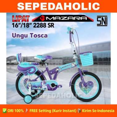 Sepeda Lipat Anak ATLANTIS VENUS LP 1622 / MAZARA 2288 SR Ukuran 16 & 18 Inch Usia 4-8 Tahun 16 Inch