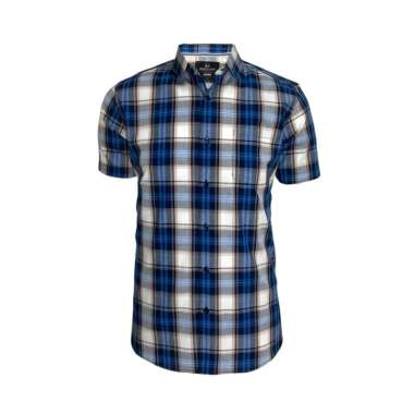 Redcliff Kemeja Pria Kotak - Kotak Pendek Biru 6BK003302 L