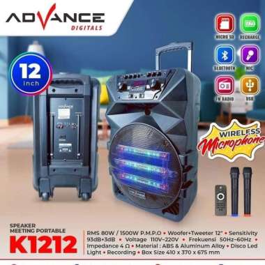 Speaker Bluetooth Advance K1212 Speaker PA Hi Fi Portable 12Inch