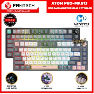 Fantech ATOM PRO Series MK912 MK913 MK914 Keyboard Gaming Wireless Hotswapable PRO63 MERCURY Blue Sw