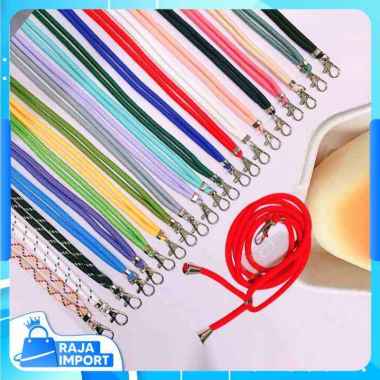 Raja Import - 6404 Tali Gantungan Hp Motif Polos / Lanyard Hp Tali Sling Case / Tali Gantungan Hp Ad