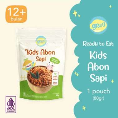 Grouu - Abon Ayam & Sapi (cocok untuk 12+ Bulan) - Snack Anak, No MSG SAPI