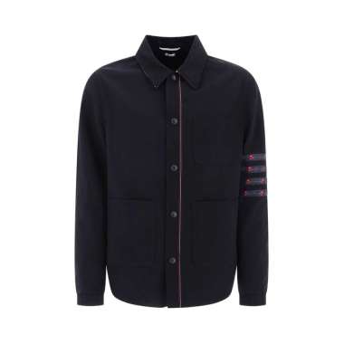 [12.12 Dealcember] Thom Browne 4-Bar Rose Cotton Utility Jacket Navy Blue 1