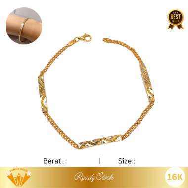 Gelang Emas Kadar 16K Model Rantai Plat Family Gold 2.06gr