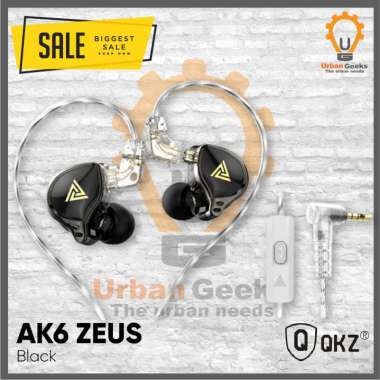 Earphones QKZ AK6 Zeus HiFi Basshead Wired Cable With Microphone alternative HBB Black