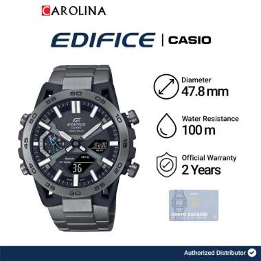 Jam Tangan Pria Casio Edifice Sospensione ECB-2000DC-1A Black Analog-Digital Dial Black Stainless St