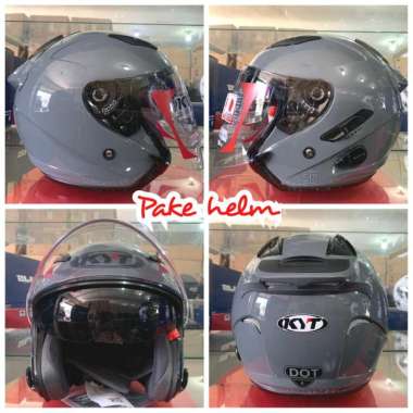 HELM KYT GALAXY FLAT R ABU GORILA GLOSSY HALF FACE DOUBLE VISOR XXL